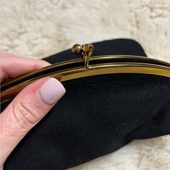 Vintage Mel-Ton Sleek Black and Gold Clutch for Evening Wear - Picture 9 of 9